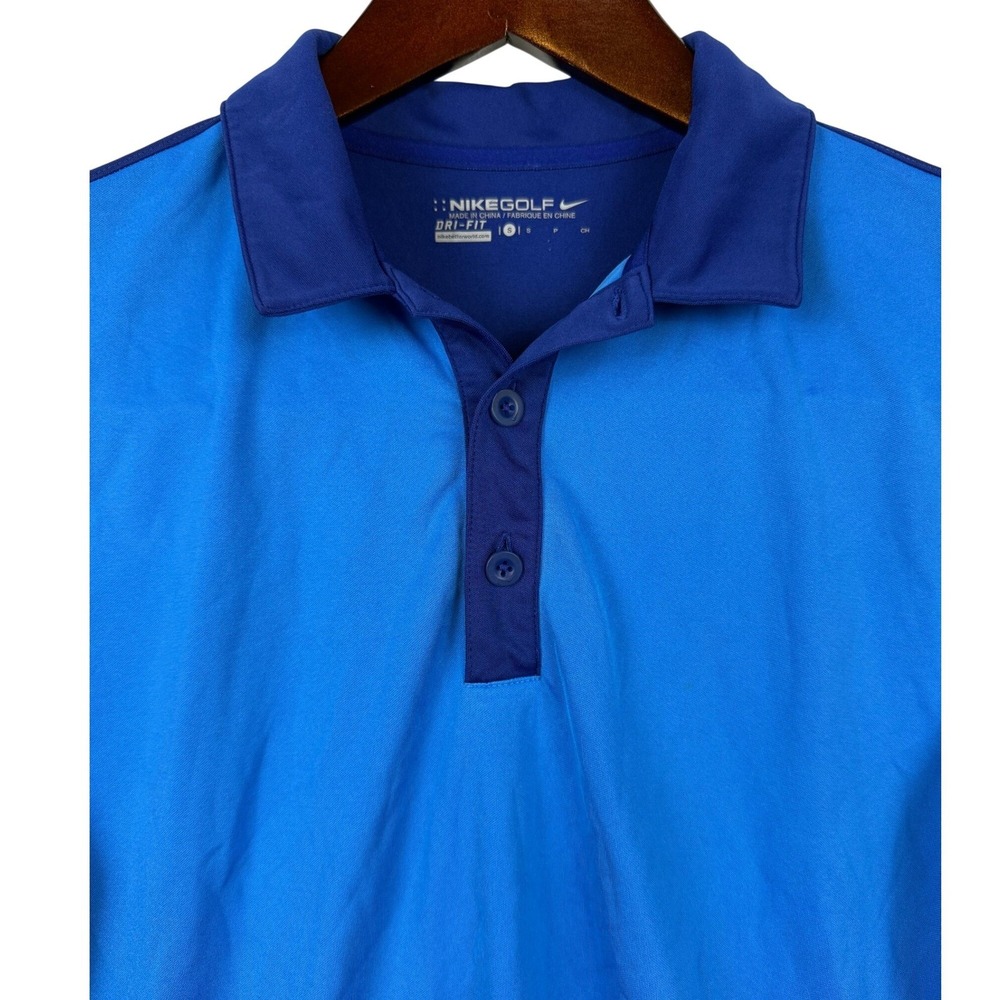 Nike Golf Dri-FIT‎ Blue Short Sleeve Polo Shirt Mens Small Two Tone
